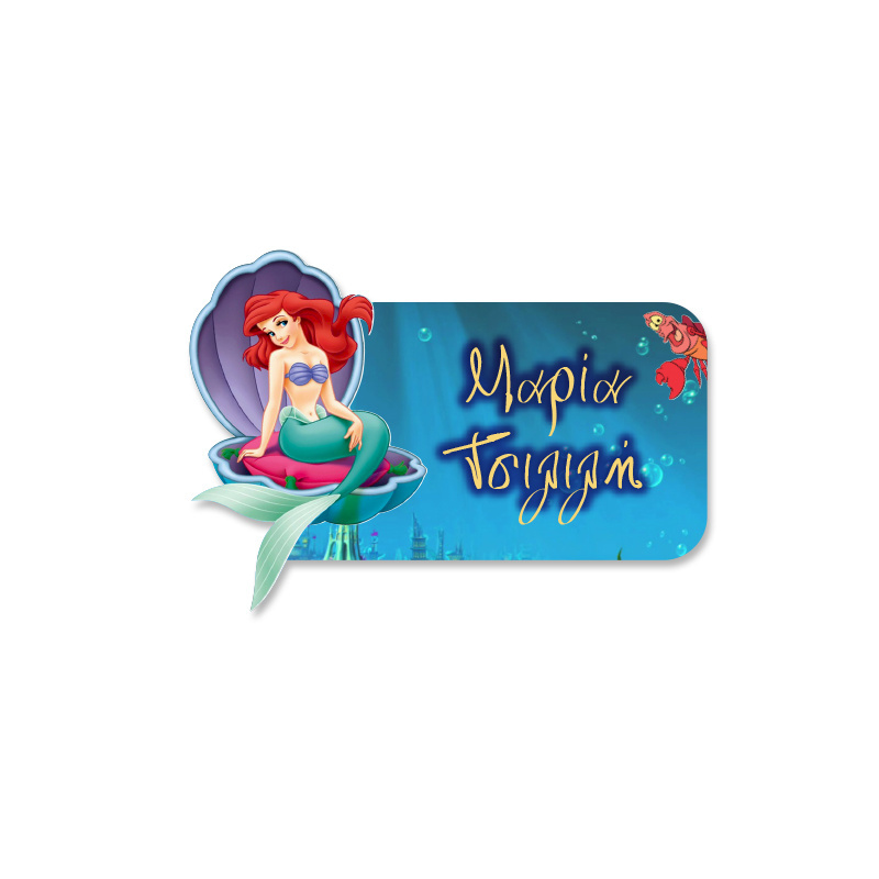 Αδιάβροχες σχολικές ετικέτες Ariel κοπτικές με όνομα